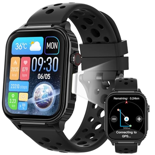 Parsonver Montre Connectée Homme GPS Intégré, Autonomie de 10 Jours, 400+ Cadrans, Boussole,...