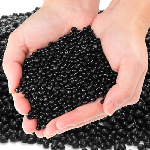 SOUJOY 3 LB Small Aquarium Substrate Gravel Sand Polished Smooth Fish Tank Gravel Black Crystal Chip Stone Natural Decorative Mini Pebbles for Potted Plant Vase Fillers Fish Tank Rock