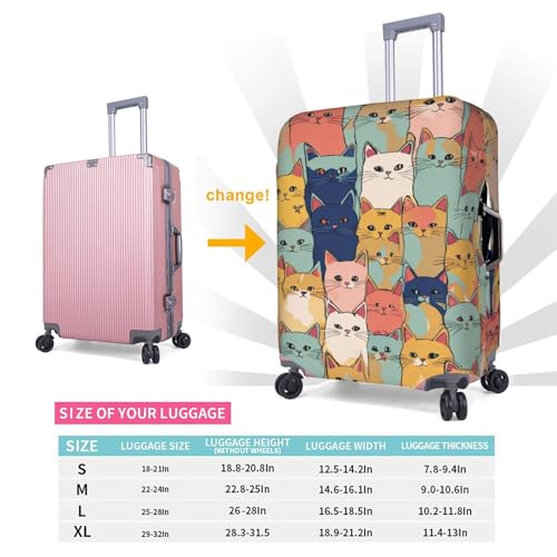 Housse de valise chats mignons extensible blanche taille Small de voyage - 5