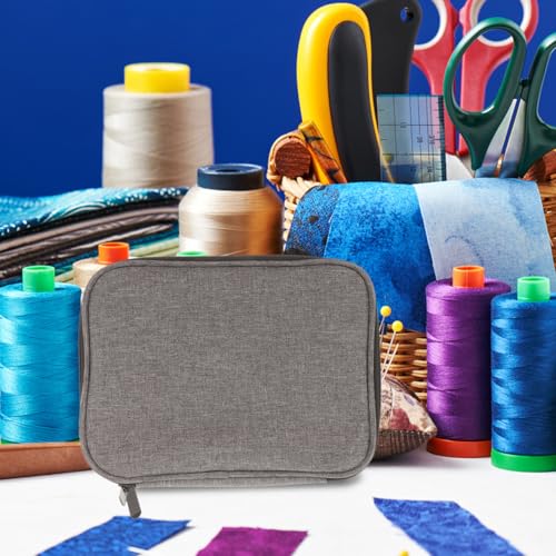 Healifty Circular Knitting Needle Case Wire Loop Needle Bag with Multi-Compartment Organizer for Crochet Hooks Knitting Accessories and Circular Storage Portable Craft Carrying Bag 8.66X6.69X1.77In by Healifty - Used condition - Image 2