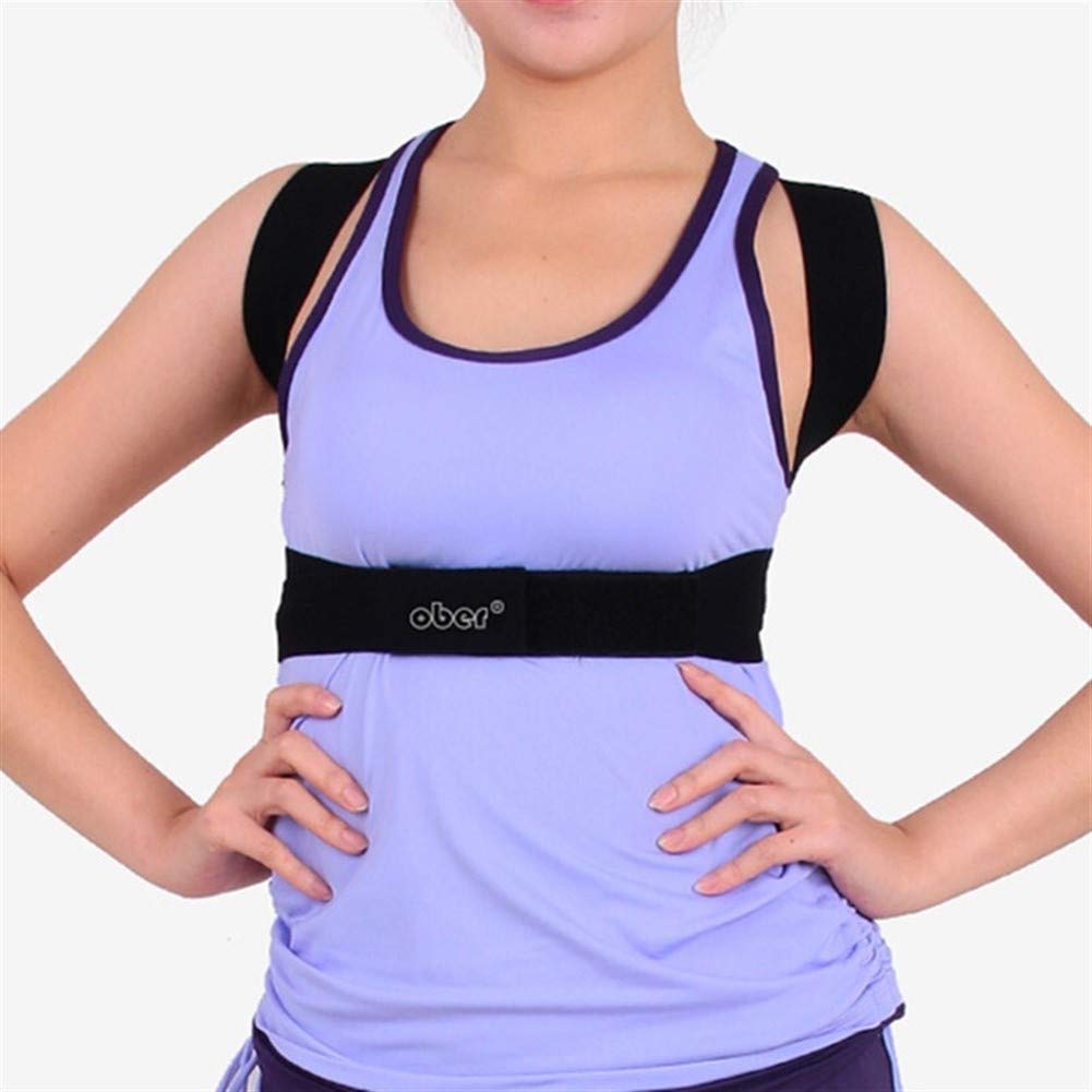 Powrót Brace Korektor postawy barkowej Elastyczna orteza Wsparcie Kifoza Slouch Habitual Hunchback Belt Brace Mężczyźni Kobiety (rozmiar: średni) The New