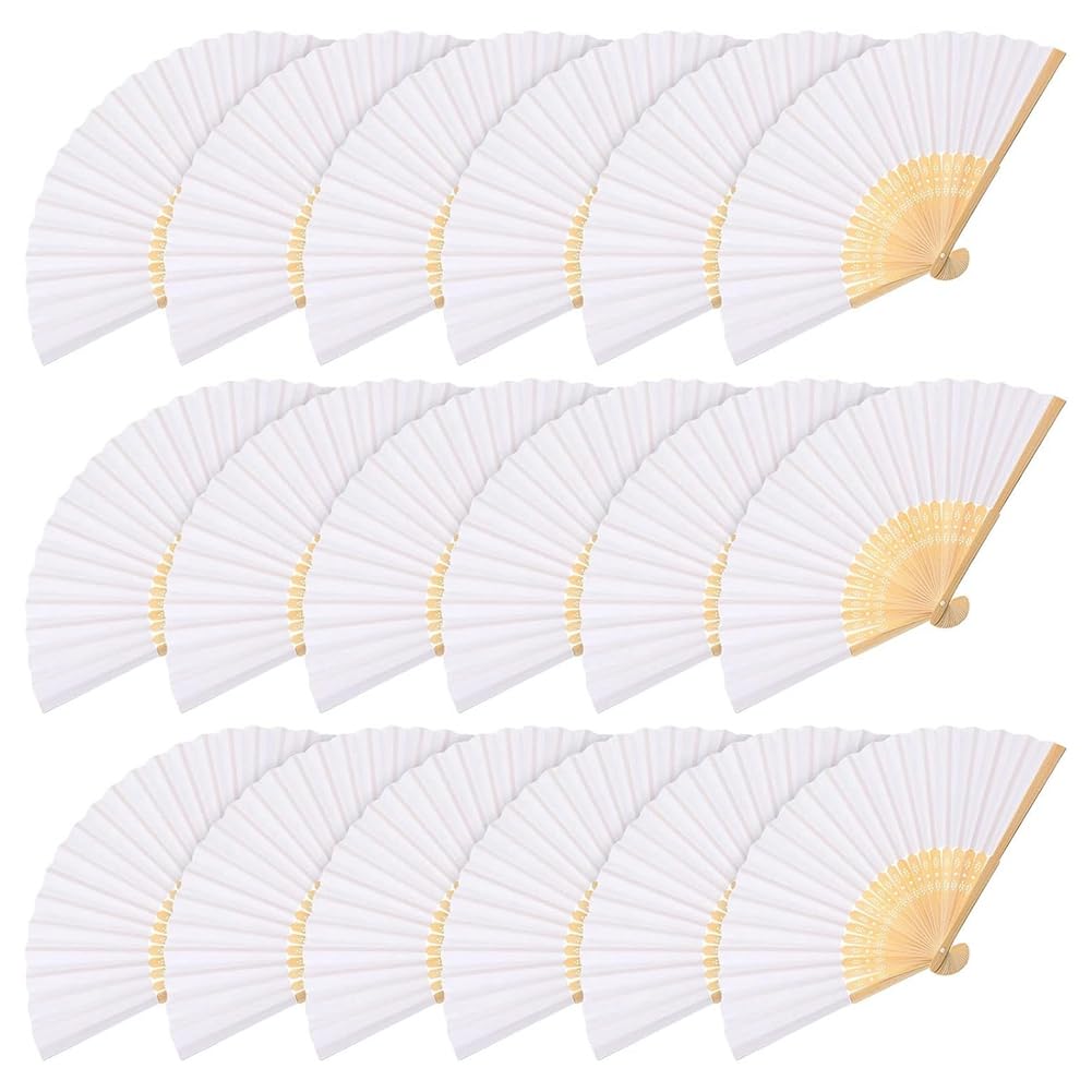 Hndhbfgrt Paper Hand Fans 18PCS, 8.3 Inch Foldable Bamboo Folding Fans Handheld Fan for Wedding Favors,Baby Shower,Summer Cooling
