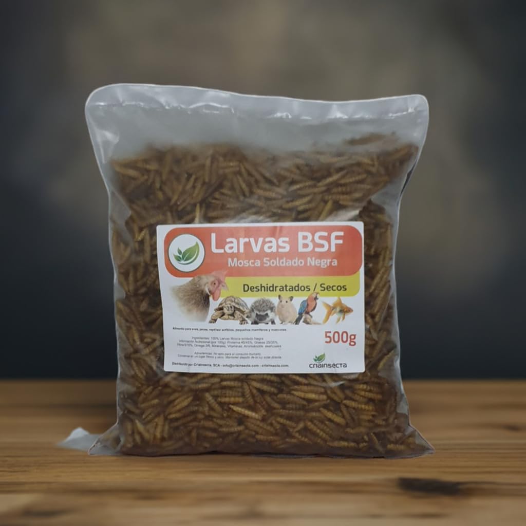 Larva Mosca Soldado Negra BSF deshidratado 500gr