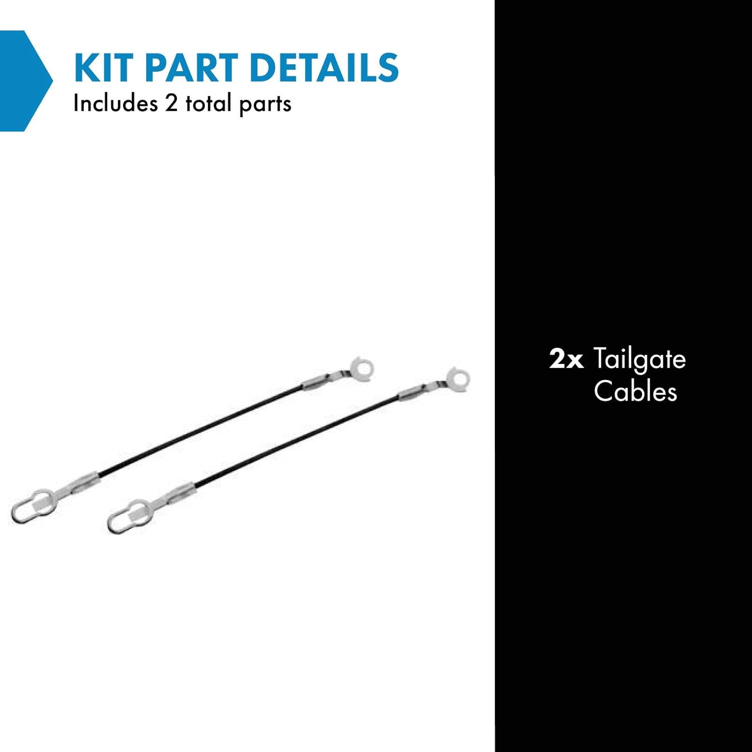 TRQ Tailgate Cable Set Compatible with 1993-2011 Ford Ranger 1994-2009 Mazda B2300 1998-2001 B2500 1994-2007 B3000 B4000 FO1918101 FO1918102