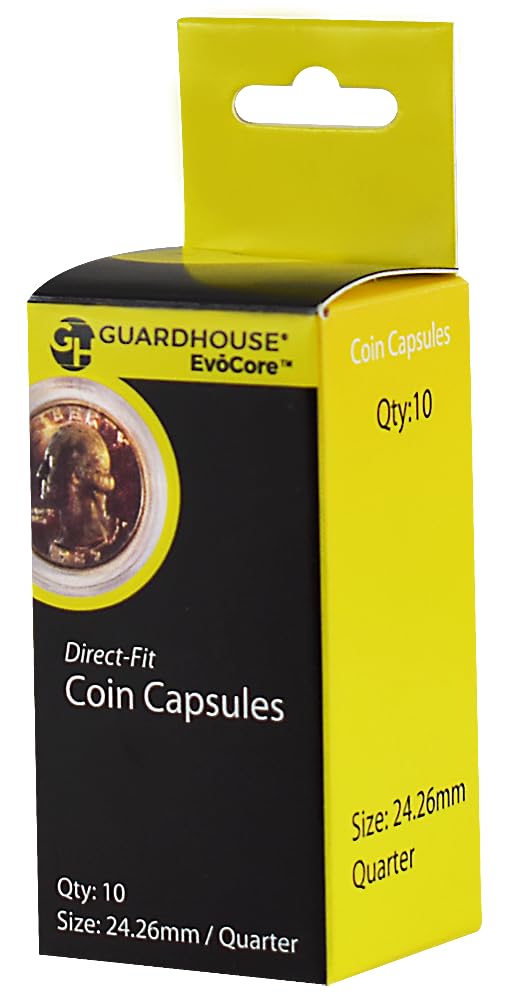 Guardhouse Box of 10 Direct Fit 24.3mm Coin Holders QUARTERS