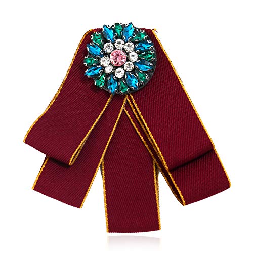 GuangLiu Epingle Epingles A Nourrice Vintage Broches pour Femmes Pré Liée Arc Broche Strass Broche Diamante Broche Vintage Broche Broches pour Les Femmes Red Cover