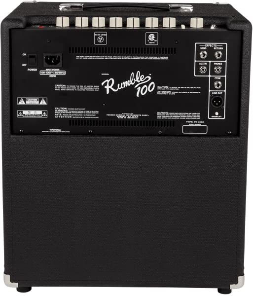 Amazon.com: Fender Rumble 100 V3 1X12 100W Bass Combo Amplifier 