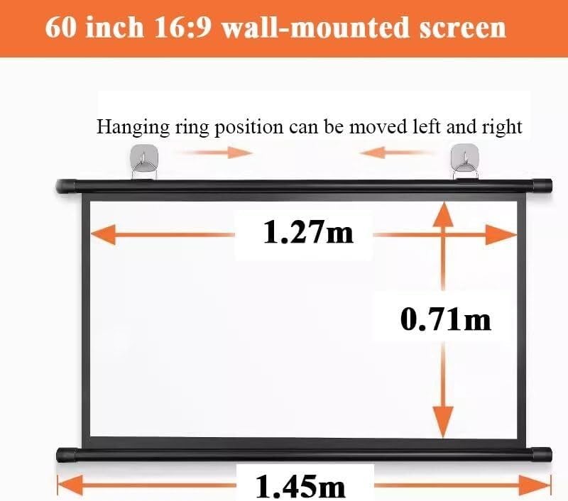 Pantalla retráctil manual 60 pulgadas 16:9 para proyección miniatura 7