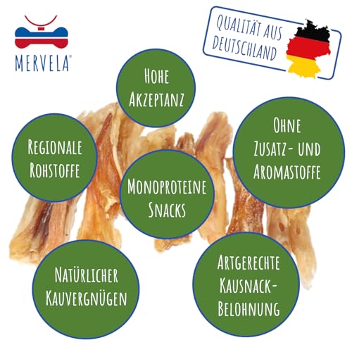 MERVELA Pferd Achillessehne | 100% Pferd pur | 1 Stück | Sehne Achillessehne vom Pferd | Qualität aus Deutschland | ideal für allergische und Sensible Hunde
