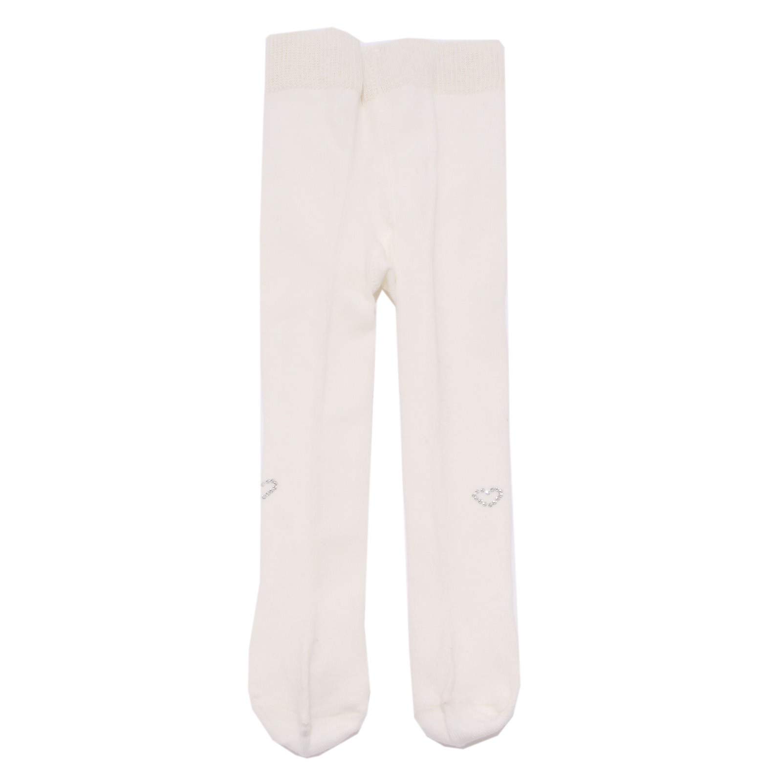 NANAN 3314AA calzamaglia bimba girl white strass cotton tights