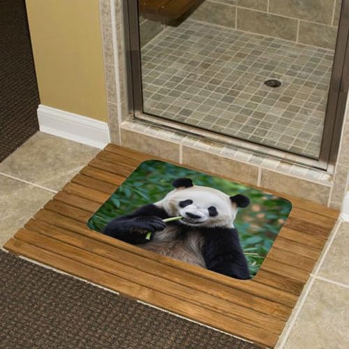 Alfombras de baño absorbentes y suaves de panda para suelos decorativos de ducha moderna 8