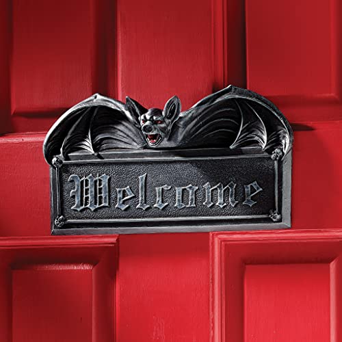 Design Toscano Sign-Vampire Welcome Wall Sculpture Bat Figure