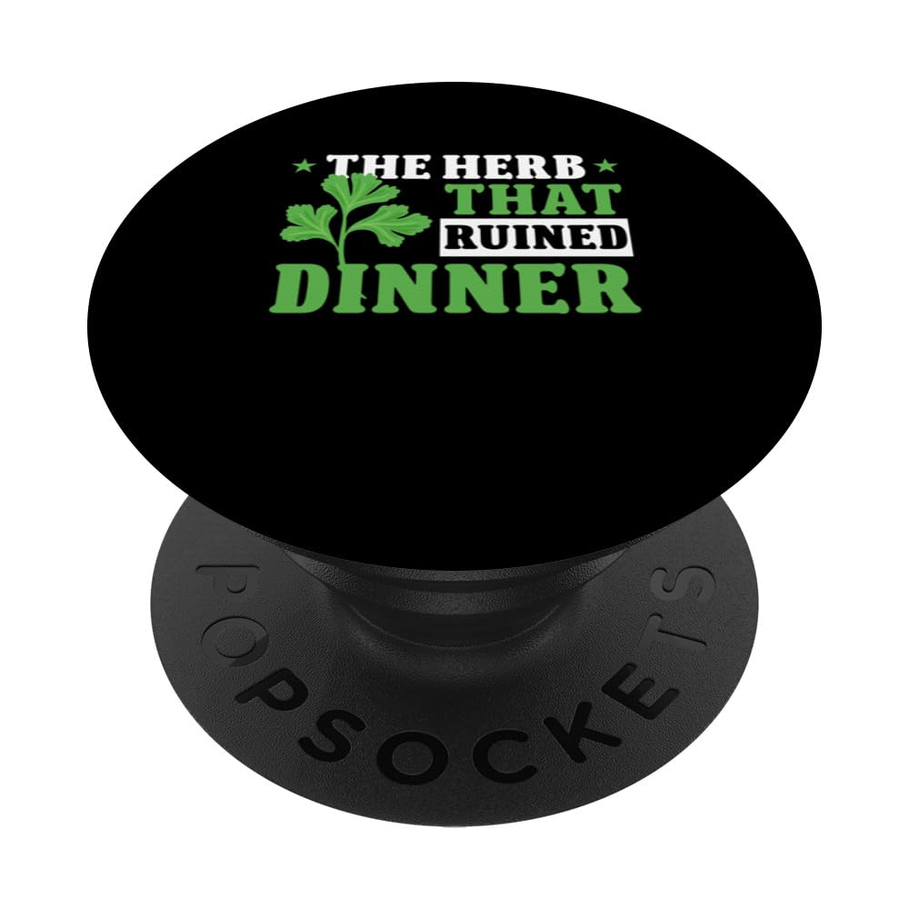 Cilantro Hater Cilantro Herb PopSockets Swappable PopGrip, Black