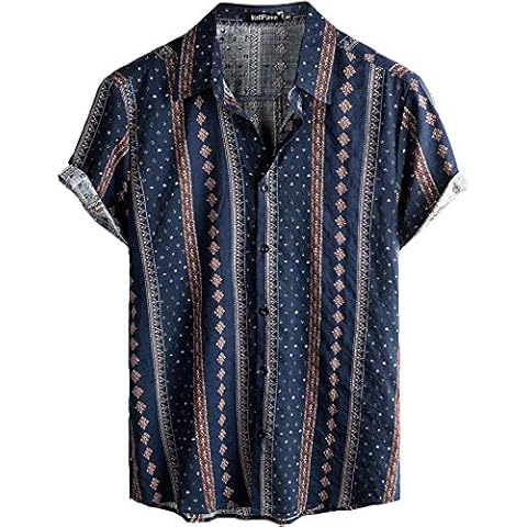 VATPAVE Mens Floral Hawaiian Shirts Short Sleeve Button Down Beach Shirts X-Large Navy Cover