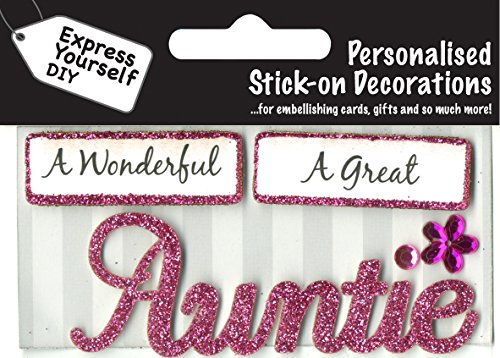 Pink Auntie DIY Greeting Card Toppers Personalise