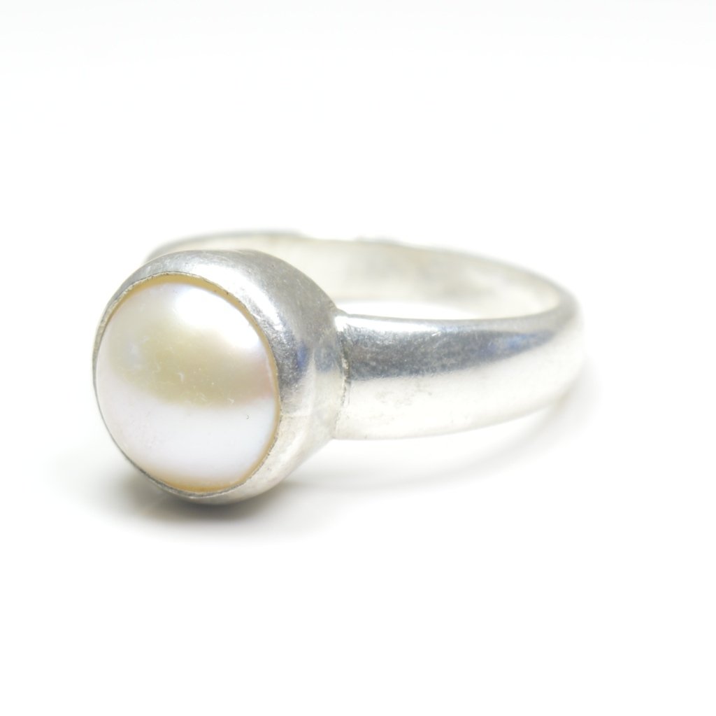 55Carat Unisex NA plata de ley talla ovalada blanco perla