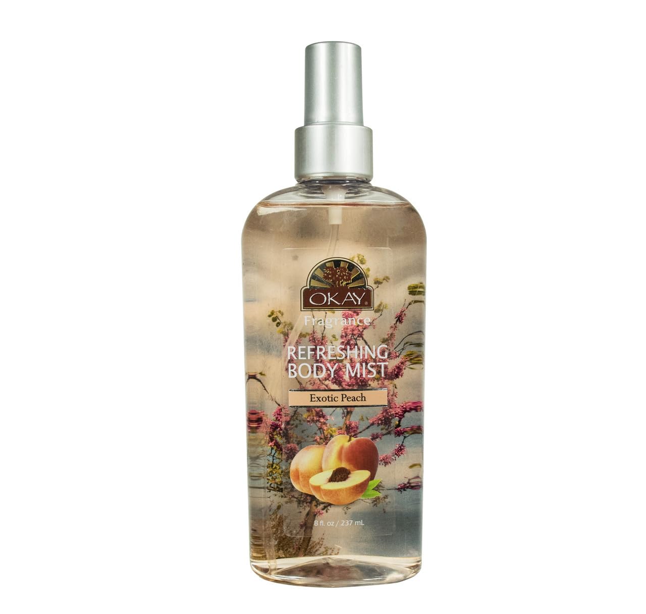 Okay Fragrance Exotic Peach Body Mist - Body Spray for Women, Light Perfume Mist for Skin, Clean Refreshing Scent, Uplifting and Fruity, Silicone and
