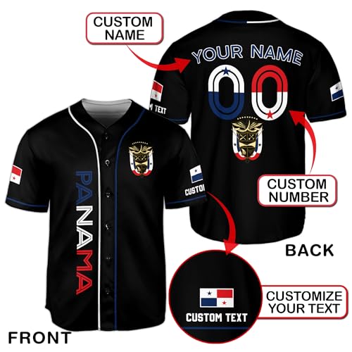 Personalized Panama Baseball Jersey Men, Panama Jersey Men, Panama Soccer Jersey, Panama Jersey Baseball miniatura 3
