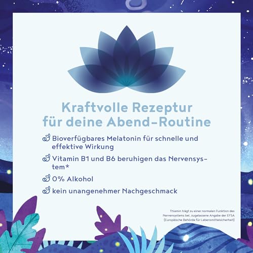 Melatonin Spray Hochdosiert - 400 Tage Vorrat (50ml) - mit Baldrian, Passionsblume, Melisse, Lavendel, Vitamin B6 & B1 - ohne Alkohol - Vegan - Himbeer-Geschmack - Alpha Foods