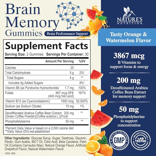 Nature'S Nutrition NNBRAINMEMORYGUMMIES60 Brain Supplement Gummy thumb #1