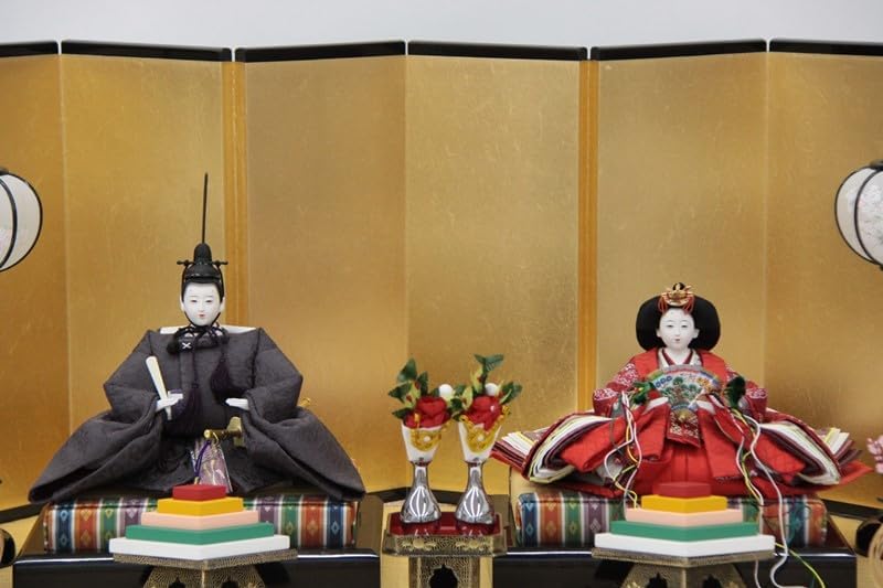 雛人形親王平飾り 平安寿峰 京雛殿 沙羅 京十番 五倍子染 hn312