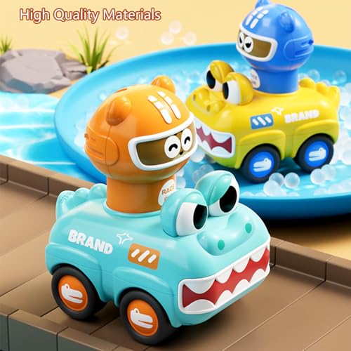 Toddler Toys for 1 2 Year Old Boy Gifts, Press to Go Car Toys for Toddlers 1-3, Baby Animal Racing Cars Toys 12-18 Months, Push Go Friction Car Toys for One Year Old Boy - Image 6