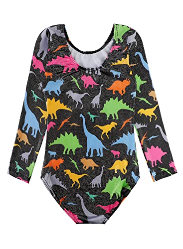 HOZIY Long Sleeve Leotards for Girls Gymnastics Kids Toddler Tumbling Outfits Floral Unicorn Galaxy Rainbow Stripe Pattern