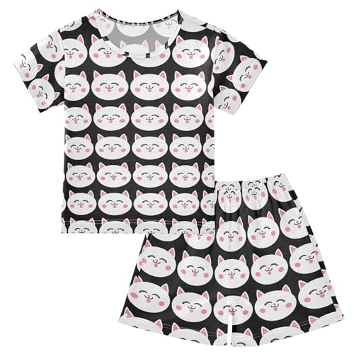 Cute Cat Pajama Set Pajamas Sleepwear Nightwear Loungewear Clothes Set B04049213