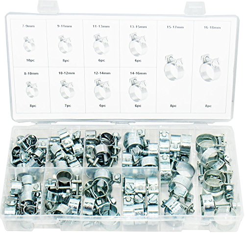 Swordfish 32321-73Pc Mini Hose Clamp Fuel Line Hose Clamp Assortment #TOP26