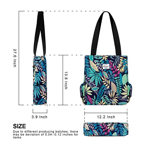 Image of KAMO Floral Tote Bag - Waterproof Lightweight Handbags Travel Shoulder Bag for Hiking Yoga Gym Swimming Travel Beach
