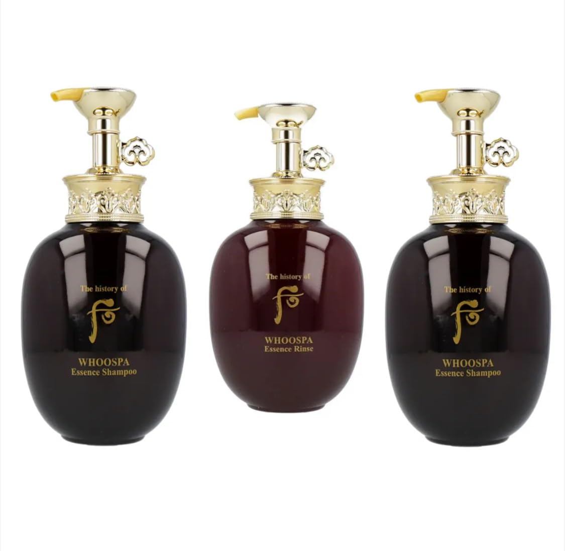 Generic 123 UBuy Shop_Korea WHOOSPA Hair 3pcs Special Set- Balances the scalp, keep the roots healthy, prevent itching and hair loss. Shampoo 350ml x 2 & Conditioner (Rinse) 220ml x 1, Brown