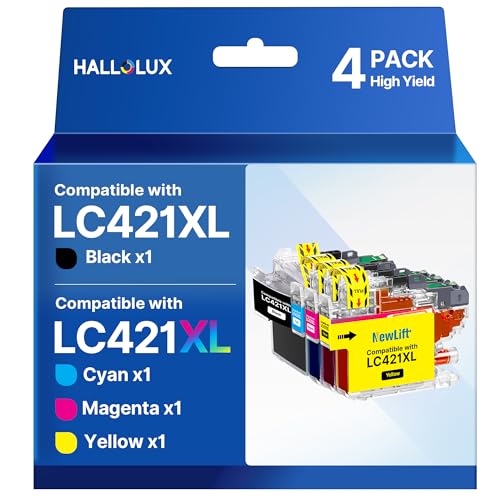 LC421XL LC-421XLVAL Tintenpatronen Value Pack für Brother LC421 LC-421XL Multipack Patronen LC 421XL für Brother DCP-J1050DW DCP-J1140DW MFC-J1010DW (LC421XL Schwarz Cyan Magenta Gelb)