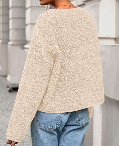 PRETTYGARDEN Women's 2025 Winter Faux Fur Coats Fuzzy Fleece Cropped Jackets Buttons Warm Casual Trendy Fall Fashion Clothes4