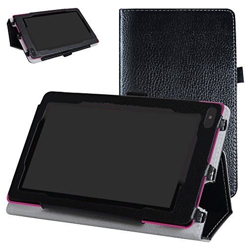 RCA 7 Voyager II Case,Mama Mouth PU Leather Folio 2-Folding Stand Cover with Stylus Holder for RCA 7 Voyager II/RCA Voyager 7 /RCA 7 Voyager Pro 7-inch Tablet,Black