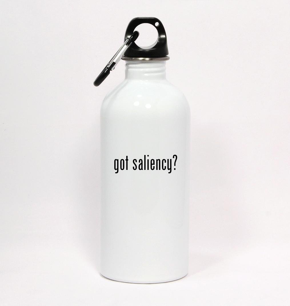 got Saliency? - White Water Bottle with Carabiner 20oz
