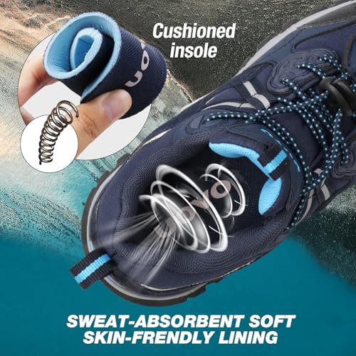 Kids Boys Running Shoes Waterproof Non-Slip Breathable Low-Top Outdoor Hiking Walking Sneakers (Little/Big Kids)4