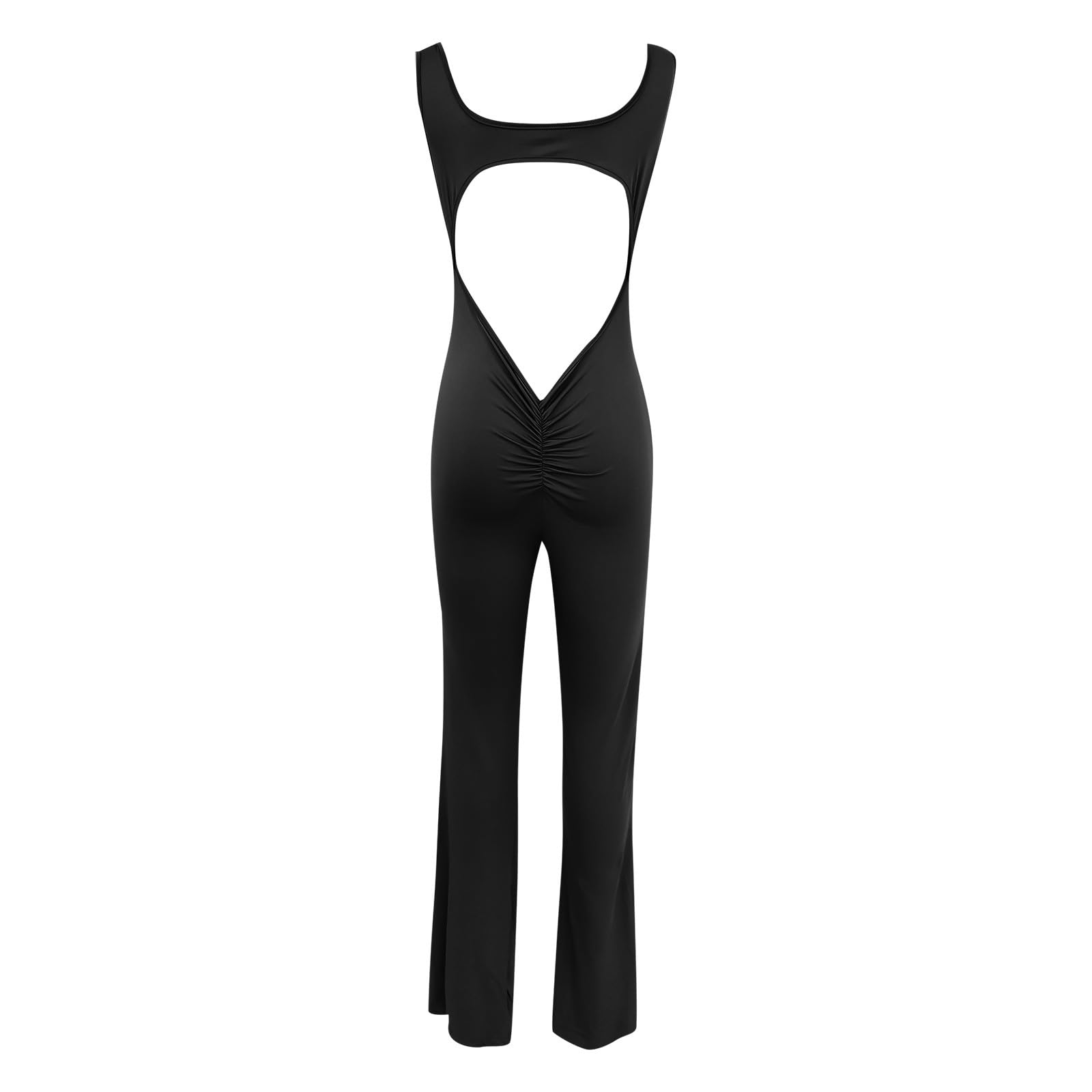 Combinaison Une pièce Femme avec Effet Sculptant fessier, col Rond et Dos Nu, sans Couture, idéale pour Le Yoga, la Gym et Le Quotidien, Taille Unique Extensible