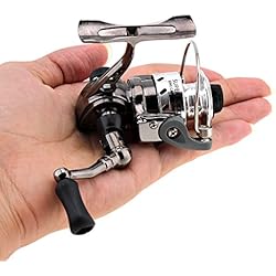 Carretes Pesca Trucha Río OriGlam Mini carretes de pesca carrete giratorio 4.3:1 Gear Metal Design suave y potente carrete de pesca giratorio para carpa, lubina, trucha, agua dulce, pesca de agua salada