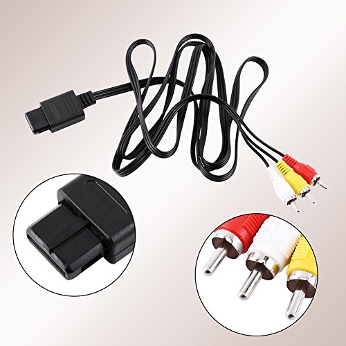 Zerone Cable N64 a de 6 pies, cables de audio y vídeo compuesto A/V, accesorios N64 para N64 GC, color negro - imagen 9