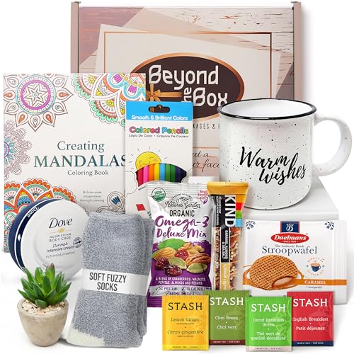 Product Image of the GET WELL SOON Gift basket for women CARE PACKAGE variety box w/snacks After Surgery or Injury Speedy Recovery, feel better soon gift, cancer, hospital w/Self Care Stress Relief Gift, Encouragement
