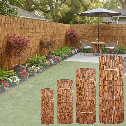 Genérico Valla de Cañizo Natural Decorativa para Terraza, 60 70 80 90 100 120 140 150 160cm Valla De Bambú Cerramiento Exterior Resistente al Viento, Rollo de Caña Tejida para el Patio Trasero
