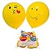 MESHA Latex Balloons 74PCS Emoji Smiley Face Balloons 10 Inch Yellow Party Balloons Unisex Adult
