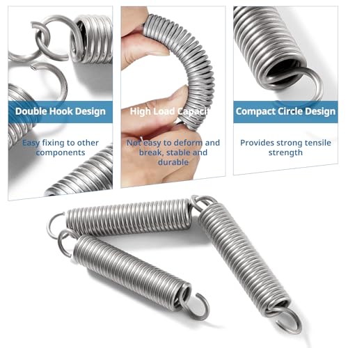 VooGenzek 3 Stücke 2.5 * 18 * 100 mm Spannfeder, Edelstahl Doppelhaken Spannfeder, Kleiner Doppelhaken-Spannfeder, für Furniture Geräte
