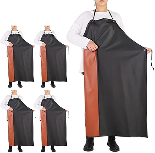 Delantal de PVC resistente a productos químicos, color negro, talla grande, unisex, impermeable, para lavar platos, aseo de perros, jardinería,