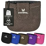 DOGOPAL Leckerlitasche für Hunde mit Magnetverschluss, kompakter Leckerlibeutel für Hundetraining, schmaler Futterbeutel für die Hosentasche (Braun)