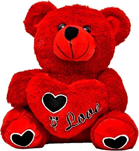 SANASoft Lovely Heart Teddy Bear for Valentine Day (Red, 40 cm).