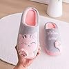 Rojeam Ladies Girls Cute Cat Animal Character Slippers Slip On Novelty Plush Warm Slippers Christmas Women Men Shoes Label 40-41 #2