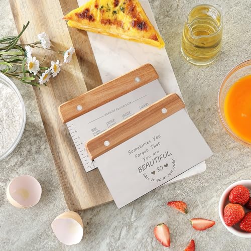 image for HAMMER IRON ALLEY 2PCS Bench Dough Scraper, Stainess Steel Kitchen/Pas