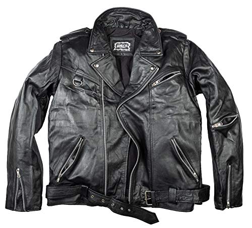 80er Lederjacke Metal Lederjacke Lederjacke Brando Style Biker Lederjacke...