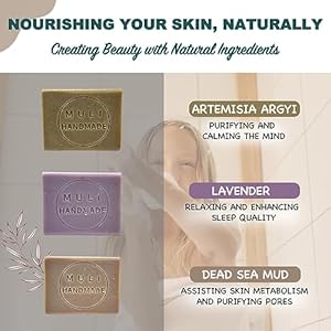 Natural Handemade Bar Soap for Men and Women with Essential oils, Scented Bar Soaps for Bath, Fragrance Gift Set (Pack of 3) Dead Sea Mud Natural Handemade Bar Soap for Men and Women with Essential oils Scented Bar Soaps for Bath Fragrance Gift Set Pack of 3 Dead Sea Mud